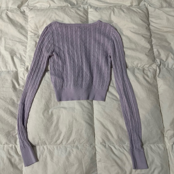Aeropostale Lavender Cable Knit Cardigan Sweater - Picture 2 of 4
